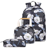 Conjunto de tres piezas de mochila floral