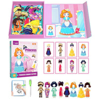 Wooden Magnetic Dress Up Puzzle, Road Trip Must Haves for Kids,Face Puzzle,Learning Toy for Children,Social Emotional Learning Activities | Shinymarch