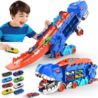 Camión de transporte de dinosaurios