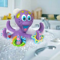 Floating Purple Octopus with 3 Hoopla Rings Interactive Bath Toy | Shinymarch®