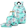 Floral Backpack Three-piece Set