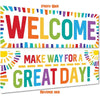 Welcome Back To School Backdrop Banner 40 x 20 Inch Large Size Colorful First Day Of School Background Decorations | Shinymarch