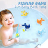 Magnet Baby Bath Fishing Toys - Wind-up Swimming Whales Bathtub Toy Fishing Game, Water Tub Toys Set with Fishing Pole & Net for Toddler Kids 3 4 5 6 Years Old | Shinymarch®