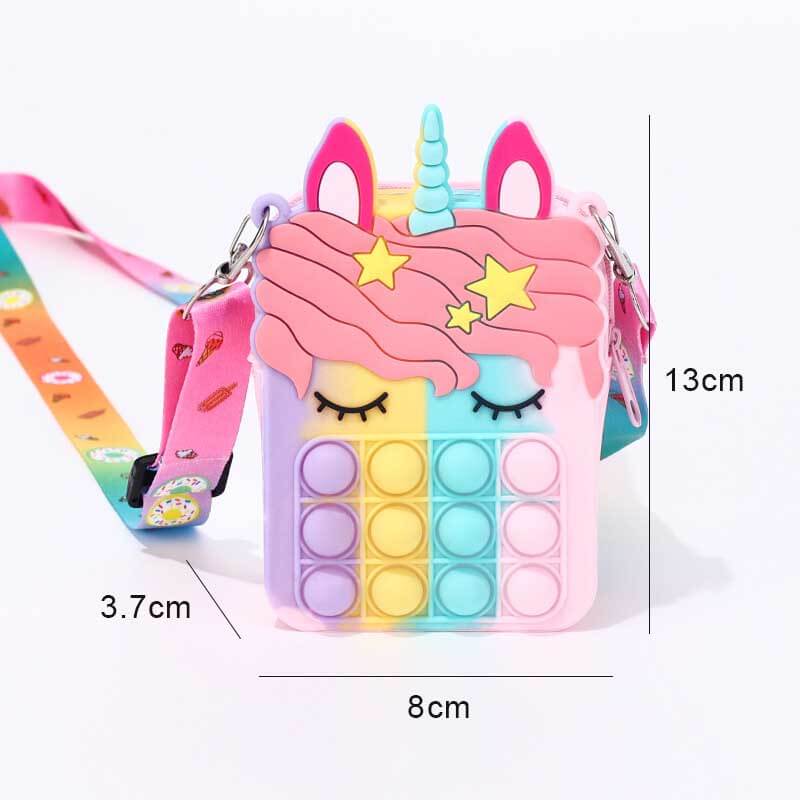 Adhd Fidget Backback Small Pop Purse, Unicorn Pop Purse for Girl and Women Pop Bag with ...