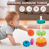 Baby Spinning Toy, Rainbow Stacking Toys for Toddlers 1-3, Ring Stacker Toys for Babies 6-12 Months, 1 2 3 One Year Old Girl Boy Birthday Gifts, Autistic Sensory Brain Development Learning Toy | Shinymarch