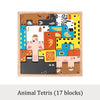 Wooden Animal Tetris, Multi-Play Stacked High Blocks Creative Puzzle Focus Toys for Boys and Girls Matching Game | Shinymarch