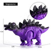 3 Pack Electric Walking Dinosaur Toys for Toddlers 2-4 3-5 Years with Roar Sounds and Lights Up, Realistic Robot T-Rex, Brachiosaurus, Stegosaurus Dinosaur Figures for Kids | Shinymarch