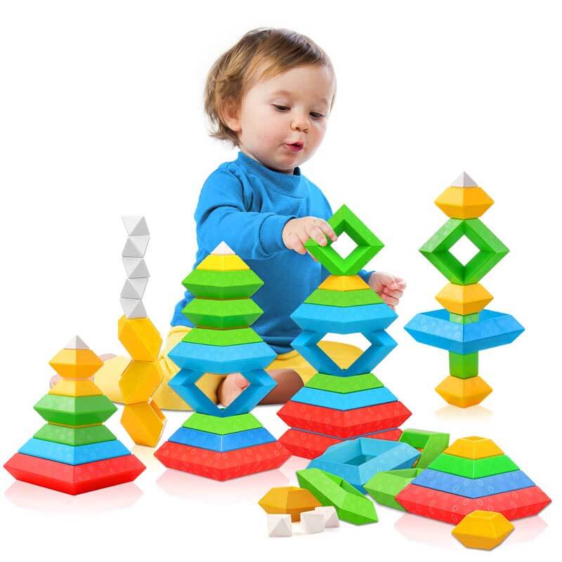 Pyramids Stacking Blocks for Kids aged 1-5 | Shinymarch – wiggletots.com