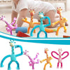 Telescopic Suction Cup Toys, 4 Pcs Telescopic Suction Cup Giraffe Toy, Fun Educational Shape-Changing Giraffe Telescopic Tube Cartoon Puzzle Suction Cup Parent-Child Interactive Decompression Toy | Shinymarch