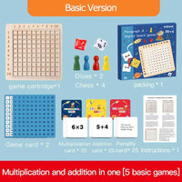 Wooden Math Multiplication and Addition Board-Upgrade Educational Wooden Montessori Multiplication and Addition Board Game for Toddlers Kids Above Aged 3 Years Old | Shinymarch