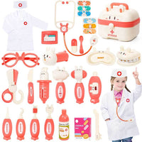 Doctor Kit for Toddlers 3-5 Dentist Kit for Kids Doctor Playset for Kids Dress Up & Pretend Play with Doctor Costume Stethoscope Medical Veterinarian Kit Role Play Birthday Gifts 2 3 4 5 6 Girls, Boys | Shinymarch