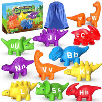 52 PCS ABC Alphabet Learning Toys for Ages 2-4,Dinosaur Toys,Preschool Educational Montessori Toys,Toddlers Travel Fine Motor Skills Toys for Kids 3-5 | Shinymarch