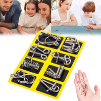 Metal Brain Teaser Puzzles, Metal Puzzles for Kids, Metal Puzzle Ring 24 Piece Set, Metal Puzzle Ring, Educational Intellectual Toys Iq Toys, Metal Puzzles for Adults | Shinymarch