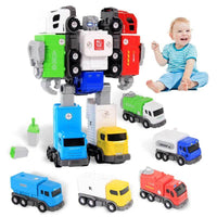 5 in 1 Transforming Robot Toys for 5-7 Kids Take Apart Toys Gift for 3+ Boys Girls Birthday Christmas 5 Vehicles Playset, Combined Robot | Shinymarch