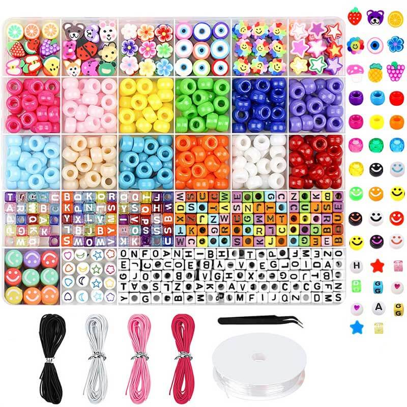 Clay Beads 7500 Pcs Friendship Bracelet Making Kit,2 Boxes 24 Colors Polymer Heishi Beads with Letter Beads for Jewelry Making, DIY Arts and Crafts Gifts Toys for Girls Age 4+ | Shinymarch