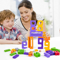 Wooden Digital Building Blocks 3+ Years Old Kids 1-10 Number Game Balance Competition Toy, Gift for Boys Girls | Shinymarch