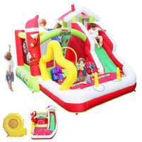 Christmas Jump 'n Slide Inflatable Bouncer for Kids Complete Setup with Blower | Shinymarch