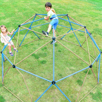 Kids Climbing Dome Tower - 12 ft Jungle Gym Geometric Playground Dome Climber Monkey Bars Play Center, Rust & UV Resistant Steel Supporting 1000 LBS | Shinymarch