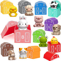 Learning Toys for 1,2,3 Year Old Toddlers, 20Pcs Farm Animals Toys Montessori Counting, Matching & Sorting Fine Motor Games, Christmas Birthday Easter Gift for Baby Boys Girls Age 12-18 Months | Shinymarch