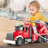 Kids Toys for 3 4 5 6 7 Years Old Boys, 15" Large Tow Truck Toy,Friction Powered Transport Truck Crane Toy with Lights and Sounds,with Roadster,Toddlers Gifts | Shinymarch