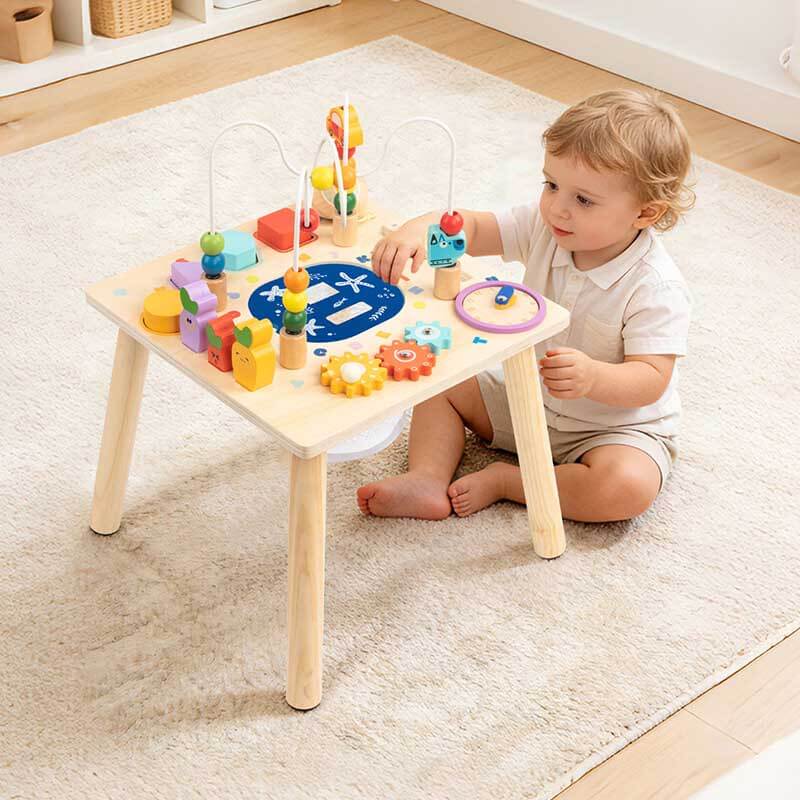 All-in-One Montessori Activity Table for Toddlers 1-3, Toys for 1+ year old | Shinymarch