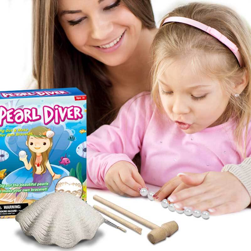 Pearl Excavation Kits, Dig Out & Make Your Own Bracelet with Beautiful Pearl ,Children's Popular Science Education Toys | Shinymarch